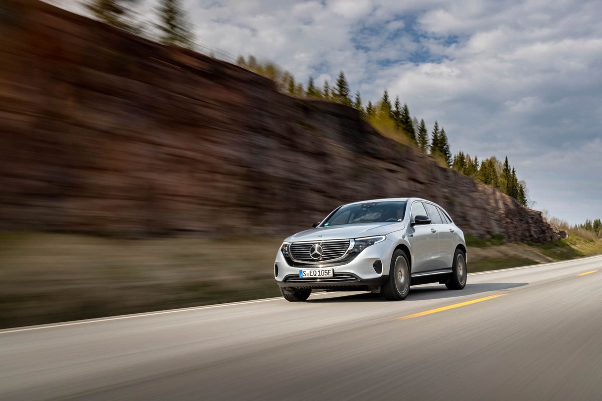 Der Mercedes EQC 400 4Matic verbessert sich um zwei Typklassen. Foto: Mercedes-Benz Der Mercedes EQC 400 4Matic verbessert sich um zwei Typklassen. Foto: Mercedes-Benz
